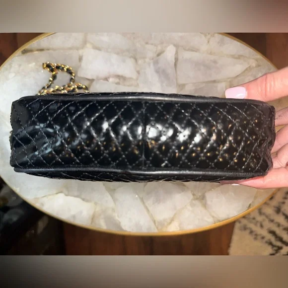 Vintage Bally Quilted Black Patent Mini Crossbody
• Gold Chain • Made in Italy - Picture 7 of 10